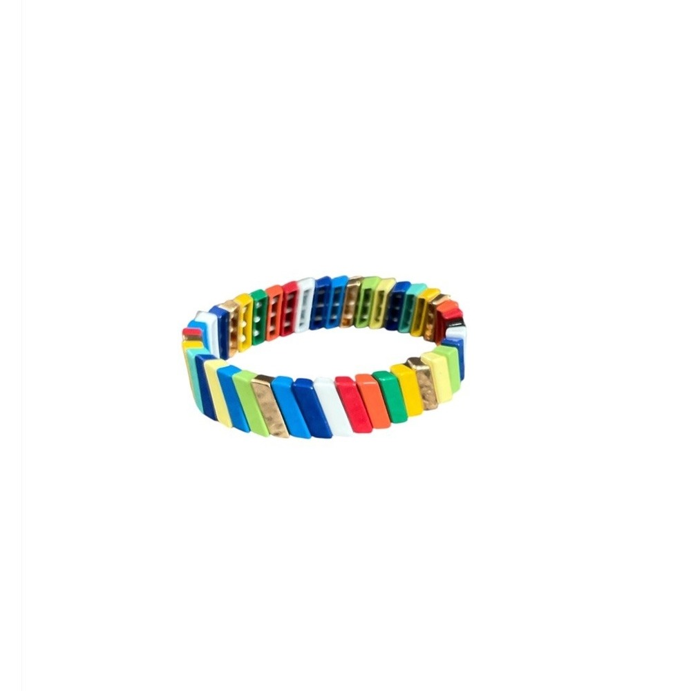 Stackable Stretch Bracelet Multicolored Colorful - Picture 2 of 5